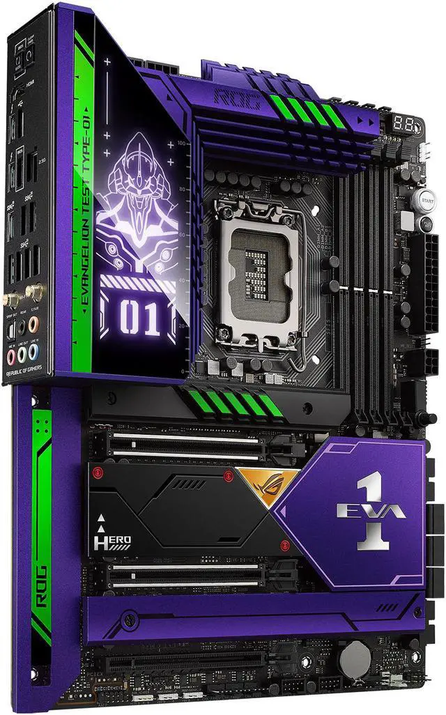 Alt view image 4 of 6 - ROG MAXIMUS Z690 HERO EVA(ROG x Evangelion Collaboration) LGA 1700(Intel®12th&13th Gen) ATX Gaming motherboard with 20+1 power stages, DDR5, Five M.2, USB 3.2 Gen 2x2 front-panel connector with Quick Charge 4+ Support, Dual Thunderbolt 4)