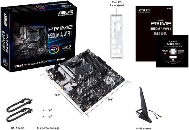 Alt view image 8 of 9 - ASUS Prime B550M-A WiFi II AMD AM4 (3rd Gen Ryzen) Micro ATX Motherboard (PCIe 4.0, WiFi 6, ECC Memory, 1Gb LAN, HDMI 2.1/D-Sub, 4K@60HZ, Addressable Gen 2 RGB Header and Aura Sync)