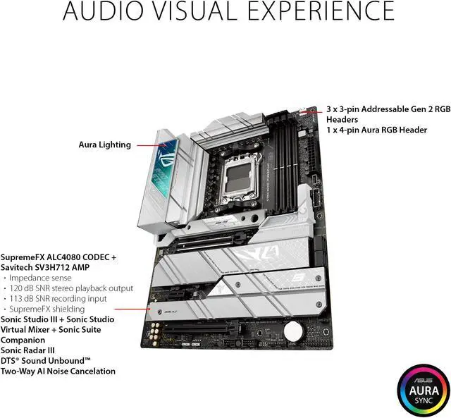 Alt view image 5 of 8 - ASUS ROG STRIX X670E-A GAMING WIFI AMD X670 AM5 Ryzen Desktop 9000 8000 & 7000 ATX motherboard, 16+2 power stages, PCIe 5.0, DDR5, 4x M.2 slots with heatsink, USB 3.2 Gen 2x2, WiFi 6E, AI Cooling II