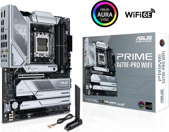 Prime X670E-PRO WIFI 6E Socket AM5 (LGA 1718) Ryzen 7000 ATX Motherboard (PCIe 5.0, DDR5, 14+2 Teamed Power 4x M.2 slots, USB 3.2 Gen 2x2 Type-C, USB4 Support, WIFI 6E,