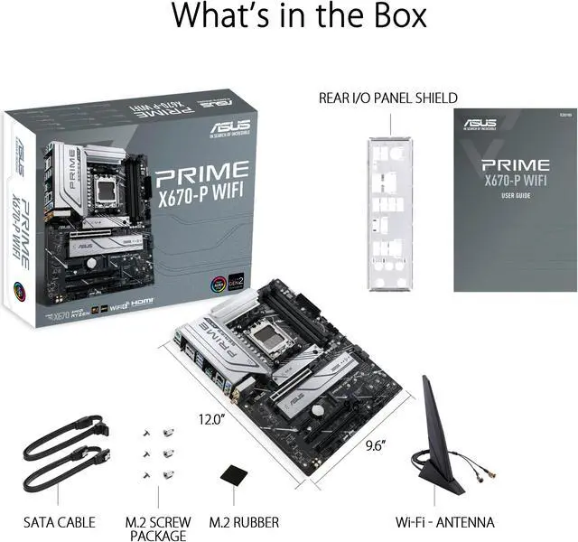 Alt view image 7 of 7 - ASUS PRIME X670-P WIFI AMD X670 AM5 Ryzen Desktop 9000 8000 & 7000 ATX motherboard with three M.2 slots, DDR5, USB 3.2 Gen 2x2 Type-C, USB4 support, WiFi 6 and 2.5Gb Ethernet