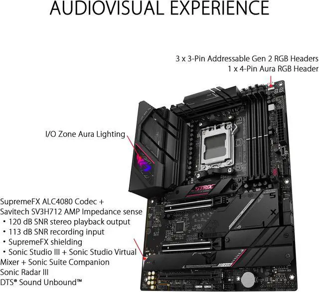 Alt view image 4 of 6 - ASUS ROG Strix B650E-E Gaming WiFi AMD B650 AM5 Ryzen™ Desktop 9000 8000 & 7000 ATX motherboard, 16+2 power stages, DDR5, 3x M.2 slot, PCIe® 5.0, WiFi 6E, 2.5G LAN, USB 3.2 Gen 2x2 Type-C®, Aura Sync)