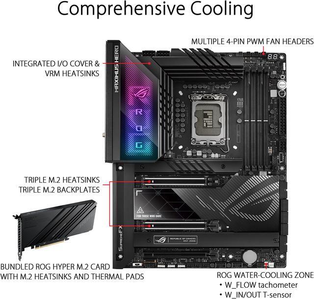Alt view image 2 of 6 - ASUS ROG Maximus Z790 Hero (WiFi 6E) LGA 1700(Intel 14th & 13th&12th Gen) ATX gaming motherboard(PCIe 5.0,DDR5,20+1power stages,2.5Gb LAN, Bluetooth V5.2,2x Thunderbolt 4 ports,5xM.2/NVMe SSD,Thunderbolt 4 USB Type-C,