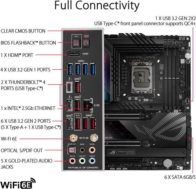 Alt view image 3 of 6 - ASUS ROG Maximus Z790 Hero (WiFi 6E) LGA 1700(Intel 14th & 13th&12th Gen) ATX gaming motherboard(PCIe 5.0,DDR5,20+1power stages,2.5Gb LAN, Bluetooth V5.2,2x Thunderbolt 4 ports,5xM.2/NVMe SSD,Thunderbolt 4 USB Type-C,