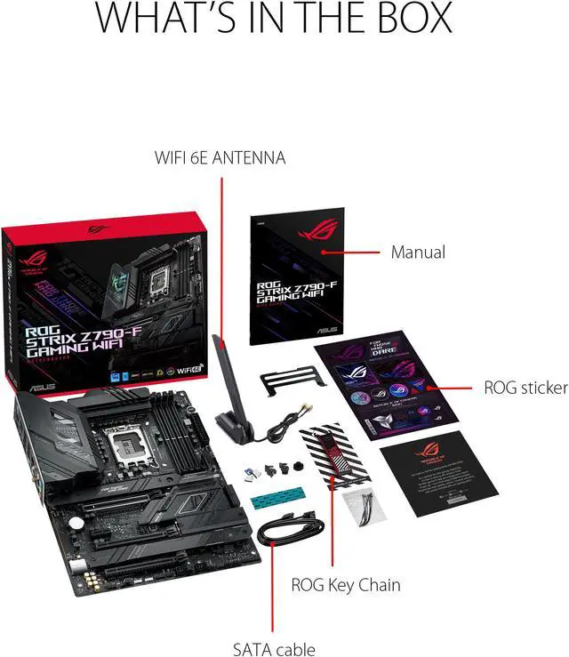 Alt view image 6 of 7 - ASUS ROG Strix Z790-F Gaming WiFi 6E LGA 1700(Intel 14th&13th &12th  Gen) ATX gaming motherboard(16 + 1 power stages,DDR5,four M.2 slots, PCIe 5.0,WiFi 6E,USB 3.2 Gen 2x2 Type-C® with PD 3.0 up to 30W