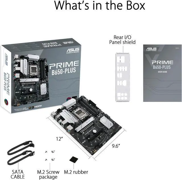 Alt view image 6 of 6 - ASUS PRIME B650-PLUS AMD B650 AM5 Ryzen™ Desktop 9000 8000 and 7000 ATX motherboard, DDR5, PCIe 5.0 M.2, 2.5Gb LAN, DP, HDMI®, SATA 6Gbps, USB 3.2 Gen 2 & 1 Type-C®, BIOS FlashBack™, USB4® support