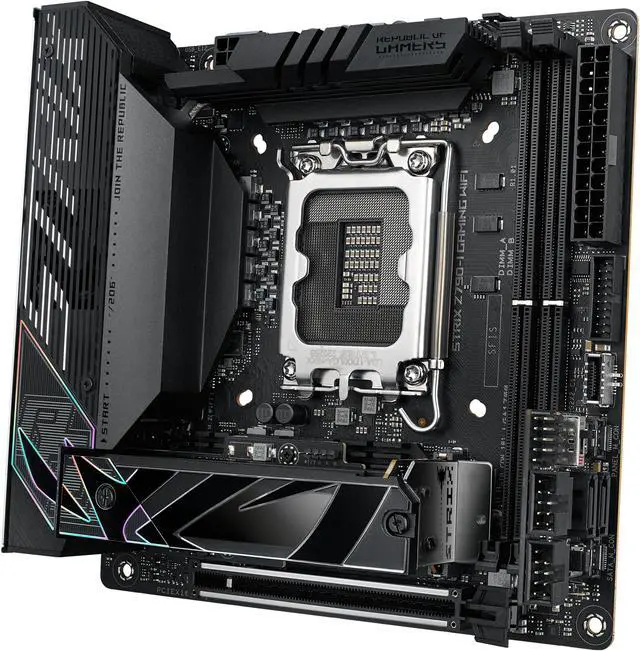 Alt view image 4 of 7 - ASUS ROG Strix Z790-I Gaming WiFi 6E LGA 1700 (Intel 14th & 13th & 12th Gen) mini-ITX gaming motherboard (PCIe 5.0,DDR5,10+1 power stages,Thunderbolt 4,2.5 Gb LAN,USB 3.2 Gen 2x2 front panel Type-C, 2x M.2/NVMe SSD)