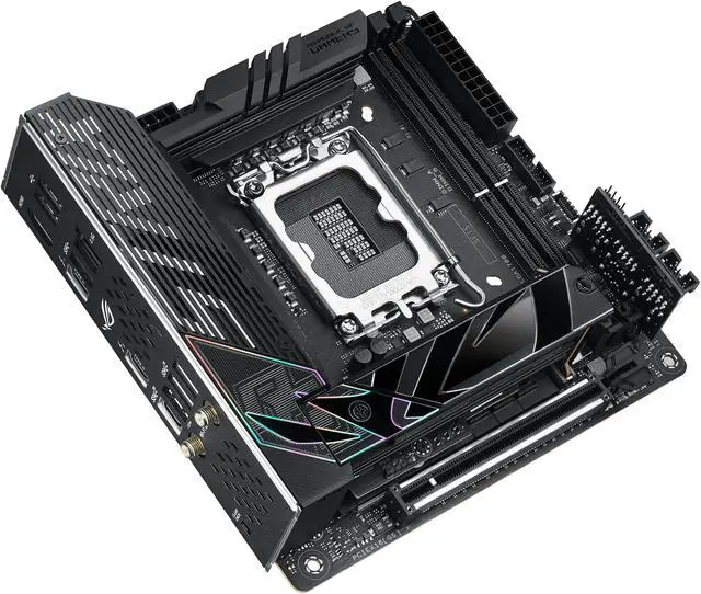 Alt view image 6 of 7 - ASUS ROG Strix Z790-I Gaming WiFi 6E LGA 1700 (Intel 14th & 13th & 12th Gen) mini-ITX gaming motherboard (PCIe 5.0,DDR5,10+1 power stages,Thunderbolt 4,2.5 Gb LAN,USB 3.2 Gen 2x2 front panel Type-C, 2x M.2/NVMe SSD)