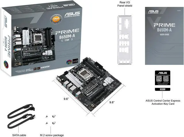 Alt view image 5 of 6 - ASUS PRIME B650M-A-CSM Micro-ATX commercial motherboard, DDR5, PCIe 5.0 M.2 support, Realtek 2.5Gb Ethernet, DisplayPort, VGA, HDMI®, SATA 6 Gbps, USB 3.2 Gen 2 ports, front USB 3.2 Gen 1 Type-C®, BIOS FlashBack™, Arua Sync