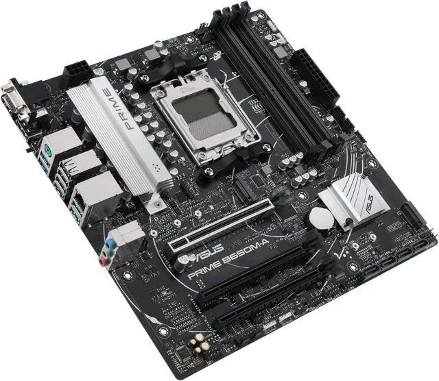 Alt view image 6 of 6 - ASUS PRIME B650M-A-CSM Micro-ATX commercial motherboard, DDR5, PCIe 5.0 M.2 support, Realtek 2.5Gb Ethernet, DisplayPort, VGA, HDMI®, SATA 6 Gbps, USB 3.2 Gen 2 ports, front USB 3.2 Gen 1 Type-C®, BIOS FlashBack™, Arua Sync