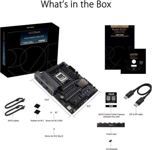 Alt view image 6 of 6 - ASUS ProArt B650-CREATOR AMD B650 AM5 Ryzen™ Desktop 9000 8000 and 7000 ATX motherboard, 12+2 power stages (60A), PCIe® 5.0 ready, DDR5, 2.5Gb & 1Gb LAN, USB-C DisplayPort™, 3x M.2 slot, USB4® support