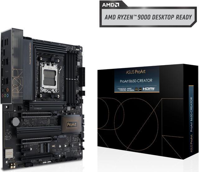 Main image of ASUS ProArt B650-CREATOR AMD B650 AM5 Ryzen™ Desktop 9000 8000 and 7000 ATX motherboard, 12+2 power stages (60A), PCIe® 5.0 ready, DDR5, 2.5Gb & 1Gb LAN, USB-C DisplayPort™, 3x M.2 slot, USB4® support