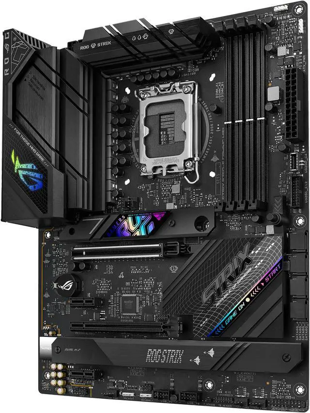 Alt view image 4 of 6 - ASUS ROG Strix B760-F Gaming WiFi Intel B760(13th and 12th Gen) LGA 1700 ATX motherboard, 16 + 1 power stages, DDR5 up to 7800 MT/s, PCIe 5.0, three M.2 slots, WiFi 6E, USB 3.2 Gen 2x2 Type-C®, and Aura Sync RGB