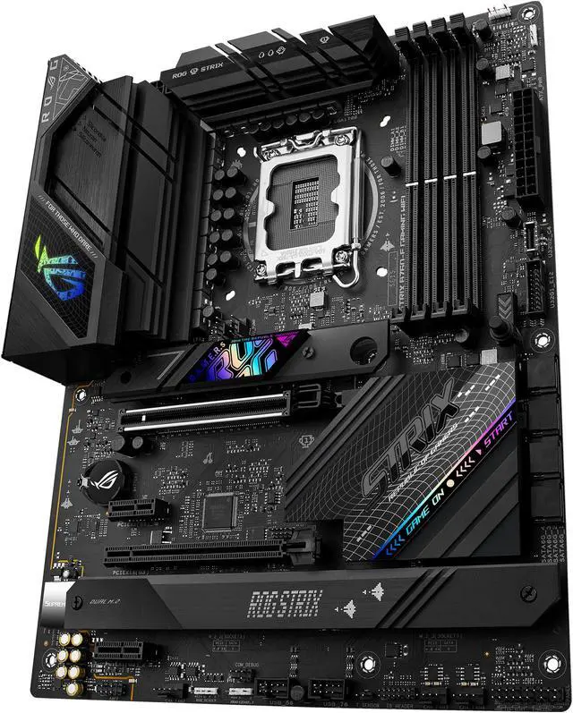 Alt view image 5 of 6 - ASUS ROG Strix B760-F Gaming WiFi Intel B760(13th and 12th Gen) LGA 1700 ATX motherboard, 16 + 1 power stages, DDR5 up to 7800 MT/s, PCIe 5.0, three M.2 slots, WiFi 6E, USB 3.2 Gen 2x2 Type-C®, and Aura Sync RGB