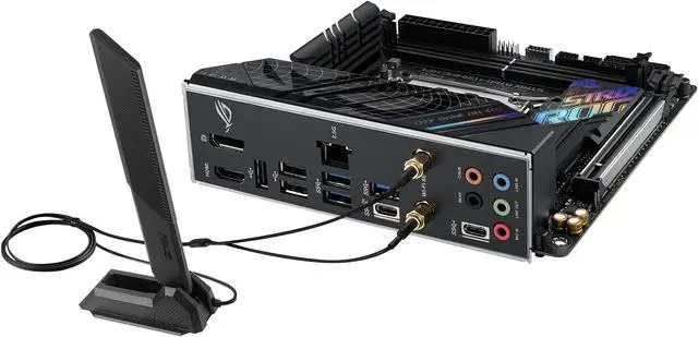 Alt view image 4 of 9 - ASUS ROG Strix B760-I Gaming WiFi Intel B760(13th and 12th Gen) LGA 1700 mini-ITX motherboard, 8 + 1 power stages, DDR5 up to 7600 MT/s, PCIe 5.0, two M.2 slots, WiFi 6E, USB 3.2 Gen 2x2 Type-C, and Aura Sync RGB