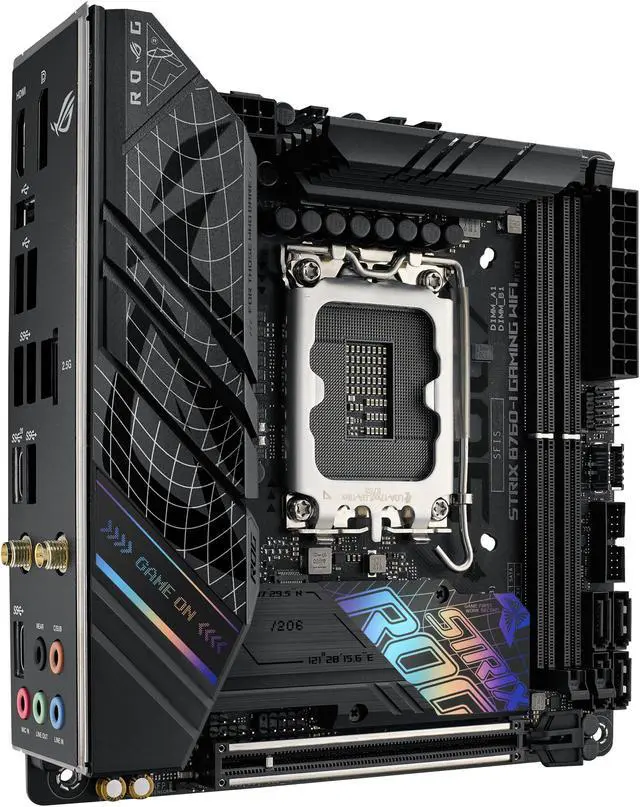 Alt view image 7 of 9 - ASUS ROG Strix B760-I Gaming WiFi Intel B760(13th and 12th Gen) LGA 1700 mini-ITX motherboard, 8 + 1 power stages, DDR5 up to 7600 MT/s, PCIe 5.0, two M.2 slots, WiFi 6E, USB 3.2 Gen 2x2 Type-C, and Aura Sync RGB