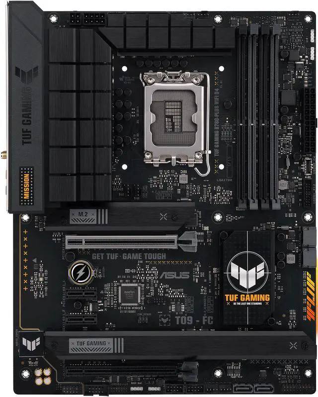 Alt view image 2 of 5 - ASUS TUF GAMING B760-PLUS WIFI D4 Intel B760 (13th and 12th Gen)  LGA 1700 ATX motherboard with PCIe 5.0, three PCIe 4.0 M.2 slots, DDR4, Realtek 2.5Gb Ethernet, DisplayPort, HDMI, SATA 6 Gbps, USB 3.2 Gen 2x2 Type-C