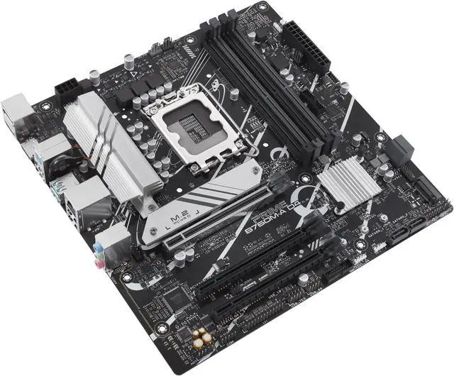 Alt view image 5 of 6 - ASUS PRIME B760M-A D4 Intel B760 (LGA 1700)(13th and 12th Gen)  mATX motherboard, PCIe 4.0, two M.2 slots, Realtek 2.5Gb Ethernet,  DisplayPort, Dual HDMI, SATA 6 Gbps, rear USB 3.2 Gen 2, front USB 3.2 Gen 1 Type-C, Aura Sync