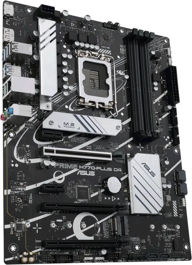 Alt view image 6 of 6 - ASUS Prime H770-PLUS D4 Intel H770( 13th and 12th Gen) LGA 1700 ATX motherboard with PCIe 5.0, 3xPCIe 4.0 M.2 slots, DDR4, 2.5Gb LAN, DisplayPort, HDMI, USB 3.2 Gen 2 Type-C, Thunderbolt™ (USB4) support, Aura Sync