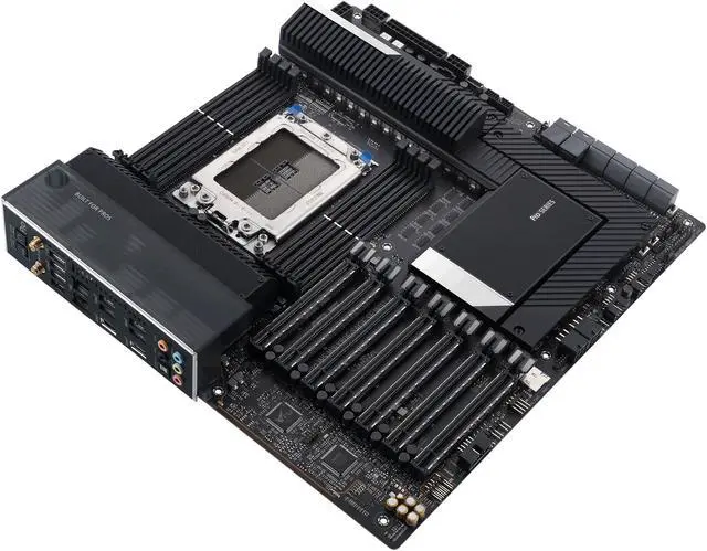 Alt view image 5 of 6 - ASUS Pro WS WRX80E-SAGE SE WIFI II AMD WRX80 Ryzen Threadripper PRO EATX workstation motherboard with Intel dual 10 G LAN, USB 3.2 Gen 2x2 Type-C port, 7 x PCIe 4.0 x16 slots, 3 x M.2 PCIe 4.0, ASMB9-iKVM, 2 x U.2 and 16 power stages