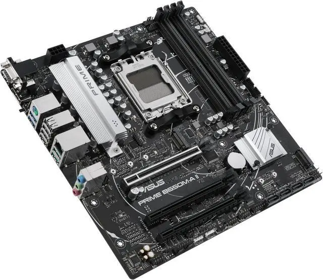 Alt view image 6 of 6 - ASUS PRIME B650M-A II-CSM Micro-ATX commercial motherboard, DDR5 6400+(OC), PCIe 5.0 M.2 support, Realtek 2.5Gb Ethernet, DisplayPort, VGA, HDMI, SATA 6 Gbps, USB 3.2 Gen 2 ports, front USB 3.2 Gen 1 Type-C, BIOS FlashBack, Arua Sync