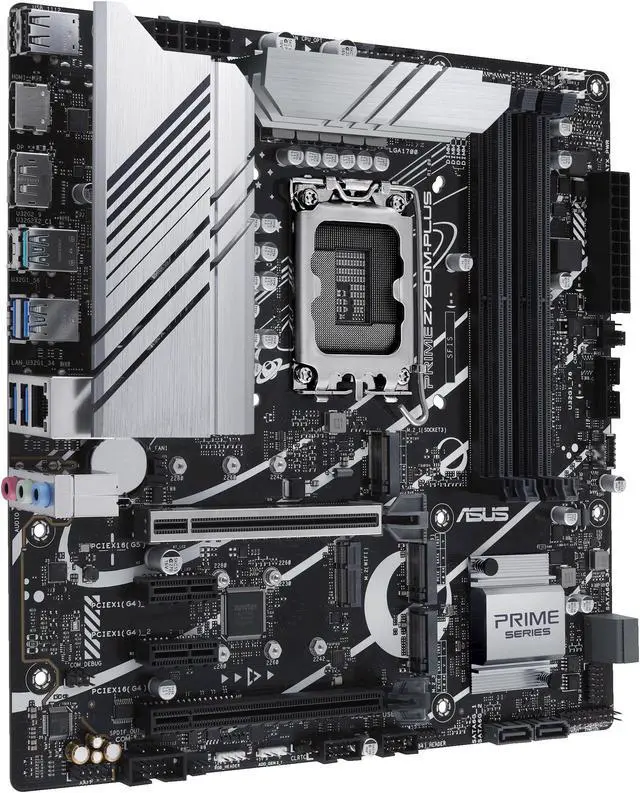 Alt view image 2 of 7 - ASUS Prime Z790M-Plus  LGA 1700(Intel 14th & 13th & 12th Gen) microATX motherboard (PCIe® 5.0, 3xM.2 slots, 10+1 DrMOS, DDR5,1 Gb LAN, DP, USB 3.2 Gen 2x2 Type-C®,front USB 3.2 Gen 1 Type-C®, Thunderbolt™ (USB4) support)