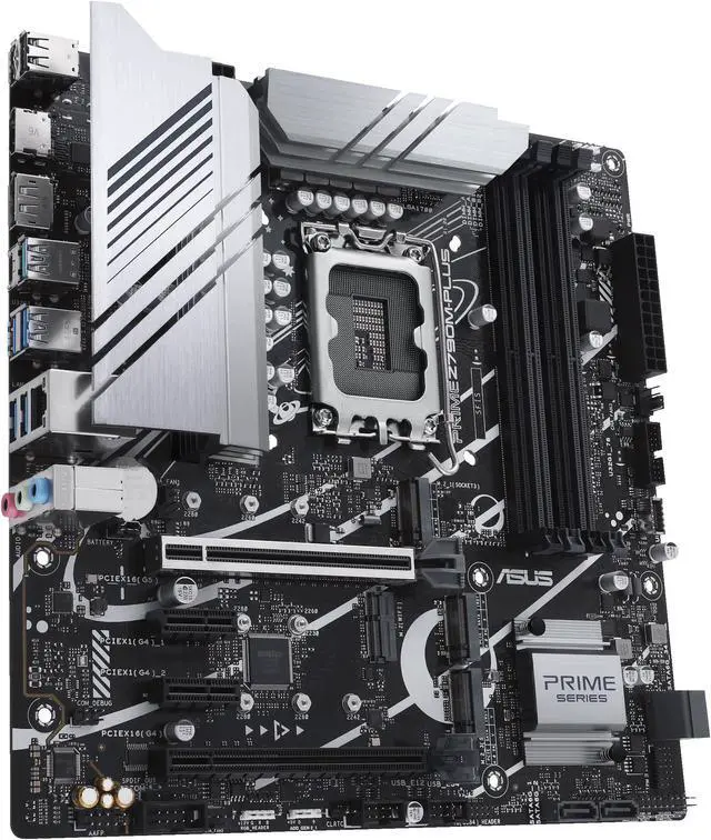 Alt view image 5 of 7 - ASUS Prime Z790M-Plus  LGA 1700(Intel 14th & 13th & 12th Gen) microATX motherboard (PCIe® 5.0, 3xM.2 slots, 10+1 DrMOS, DDR5,1 Gb LAN, DP, USB 3.2 Gen 2x2 Type-C®,front USB 3.2 Gen 1 Type-C®, Thunderbolt™ (USB4) support)