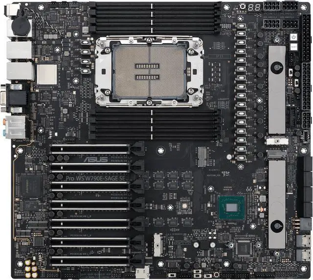 Alt view image 6 of 8 - ASUS Pro WS W790 SAGE SE Intel W790 (LGA 4677) CEB, PCIe 5.0,7 PCIe 5.0 x16 slots,M.2 PCIe 4.0 slots,12+1+1 DrMOS, DDR5 R-DIMM, Dual 10G BMC LAN, LAN Server-grade Remote Management, 14+1+1 power stages, front and Rear USB 3.2 Gen 2x2 Type C
