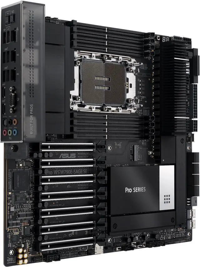 Alt view image 7 of 8 - ASUS Pro WS W790 SAGE SE Intel W790 (LGA 4677) CEB, PCIe 5.0,7 PCIe 5.0 x16 slots,M.2 PCIe 4.0 slots,12+1+1 DrMOS, DDR5 R-DIMM, Dual 10G BMC LAN, LAN Server-grade Remote Management, 14+1+1 power stages, front and Rear USB 3.2 Gen 2x2 Type C