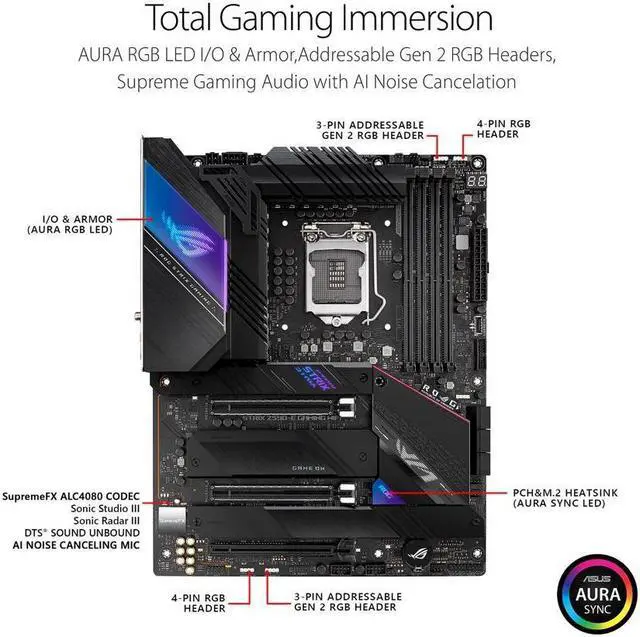 Alt view image 3 of 4 - ASUS ROG Strix Z590-E Gaming WiFi 6E LGA 1200 (Intel 11th/10th Gen) ATX Gaming Motherboard (PCIe 4.0, 14+2 Power Stages, DDR4 5333+, Dual Intel 2.5 Gb LAN, Bluetooth v5.2, 4 x M.2/NVMe SSD and AURA RGB Lighting)