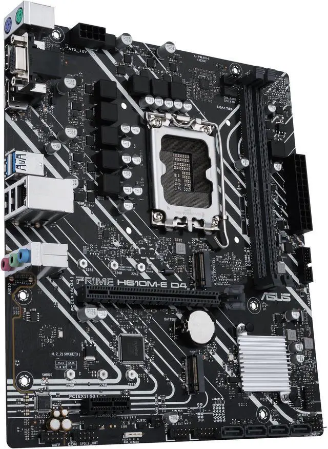 Alt view image 5 of 7 - ASUS PRIME H610M-E D4-CSM LGA 1700(Intel 12th&13th Gen) mATX commercial motherboard (PCIe 4.0,DDR4,2xM.2 slots,1Gb LAN,DisplayPort/HDMI/D-Sub,USB 3.2 Gen 1 ports,COM header, RGB header,ACCE