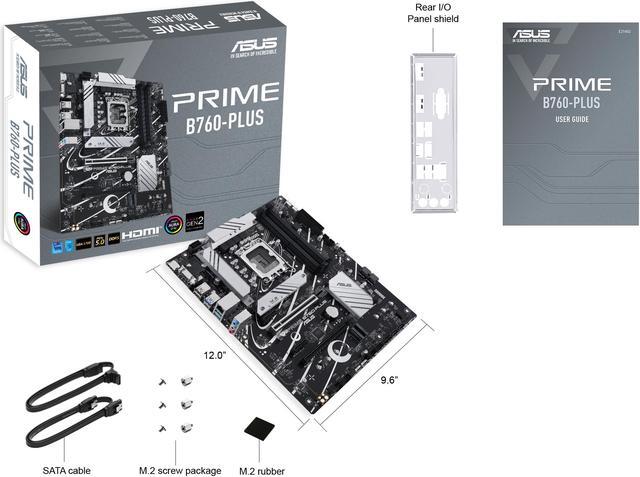 Alt view image 6 of 6 - ASUS Prime B760-PLUS Intel® B760(13th and 12th Gen) LGA 1700 ATX motherboard with PCIe 5.0, DDR5, 3x PCIe 4.0 M.2 slots, Realtek 2.5Gb Ethernet, DisplayPort, VGA, HDMI®, SATA 6 Gbps, USB 3.2 Gen 2x2 Type-C®, front USB 3.2 Gen 1 Type-C