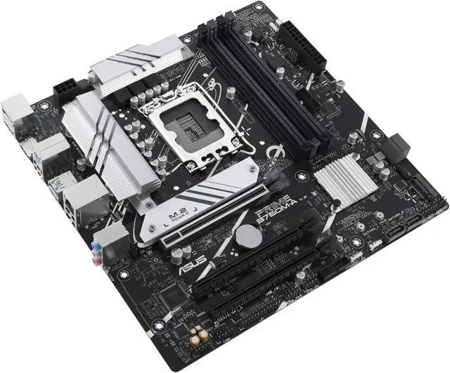 Alt view image 5 of 6 - ASUS PRIME B760M-A Intel B760 (LGA 1700)(13th and 12th Gen) mATX motherboard, PCIe 4.0,DDR5, two M.2 slots, Realtek 2.5Gb Ethernet, DisplayPort, Dual HDMI®, SATA 6 Gbps, rear USB 3.2 Gen 2, front USB 3.2 Gen 1 Type-C, Aura Sync