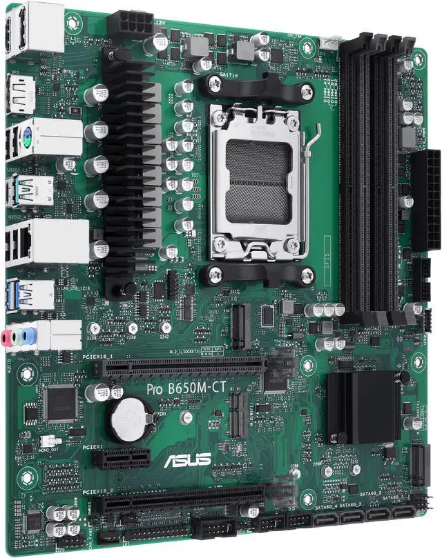 Alt view image 5 of 7 - ASUS Pro B650M-CT-CSM AMD B650(Ryzen 7000) Micro-ATX Commercial motherboard(DDR5,2xM.2 slots, PCIe 5.0 M.2 slot, USB 3.2 Gen 2 ports, front USB 3.2 Gen 1 Type-C, TPM IC onboard, M.2 Key E slot, Q-LED Core, Mono-out header (with Amp IC),