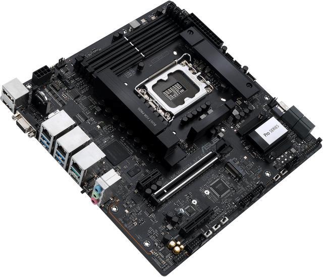 Alt view image 4 of 7 - Pro WS W680M-ACE SE Intel LGA 1700 mATX BMC AST2600 onboard workstation motherboard, PCIe 5.0x16 slot, DDR5, ECC memory and XMP support, dual Intel 2.5 Gb Lan, 2xPCIe 4.0 M.2 slots,USB 3.2 Gen 2x2 front panel connector,SlimSAS(SATA RAID)