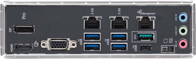 Alt view image 5 of 7 - Pro WS W680M-ACE SE Intel LGA 1700 mATX BMC AST2600 onboard workstation motherboard, PCIe 5.0x16 slot, DDR5, ECC memory and XMP support, dual Intel 2.5 Gb Lan, 2xPCIe 4.0 M.2 slots,USB 3.2 Gen 2x2 front panel connector,SlimSAS(SATA RAID)