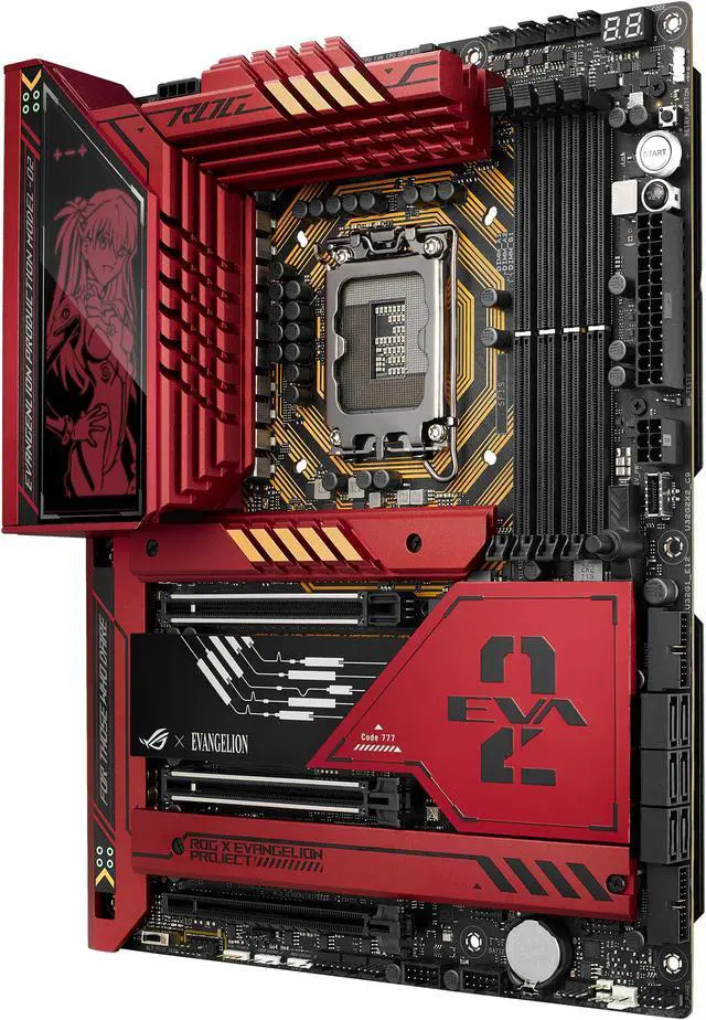 Alt view image 3 of 8 - ASUS ROG MAXIMUS Z790 HERO EVA-02 EDITION LGA 1700 (Intel 13th &12th Gen) ATX Gaming motherboard (DDR5, 5x M.2 slots, PCIe 5.0 NVMe SSD slot on Hyper M.2 Card, PCIe 5.0 x16, Wi-Fi 6E)