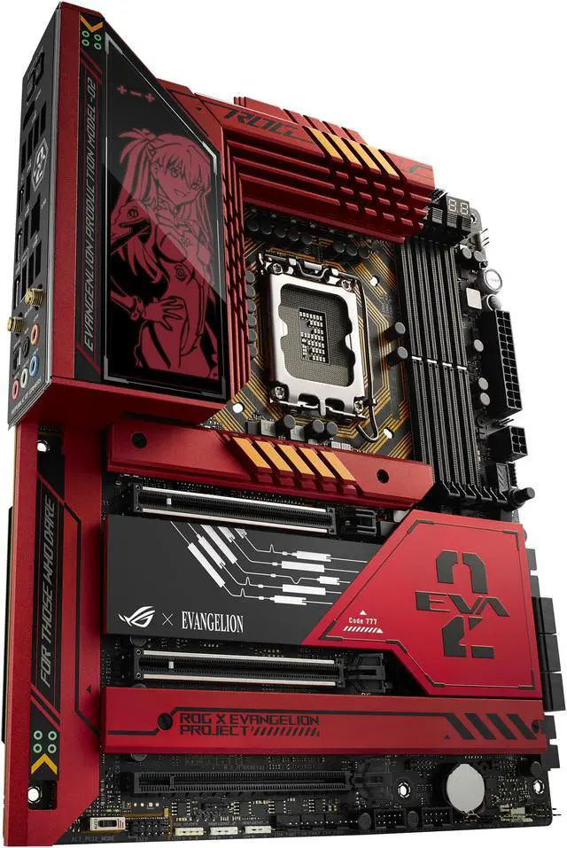 Alt view image 8 of 8 - ASUS ROG MAXIMUS Z790 HERO EVA-02 EDITION LGA 1700 (Intel 13th &12th Gen) ATX Gaming motherboard (DDR5, 5x M.2 slots, PCIe 5.0 NVMe SSD slot on Hyper M.2 Card, PCIe 5.0 x16, Wi-Fi 6E)