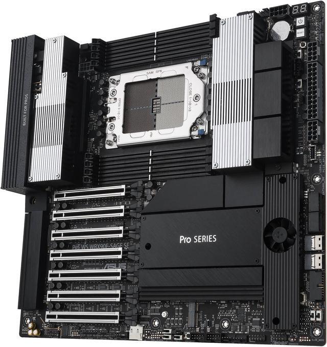 Alt view image 6 of 10 - ASUS Pro WS WRX90E-SAGE SE EEB Workstation motherboard, AMD Ryzen™ Threadripper™ PRO 7000 WX-Series Processors, ECC R-DIMM DDR5, 32 power-stage,7xPCIe 5.0 x 16, PCIe 5.0 M.2, 10 Gb and 2.5 Gb LAN