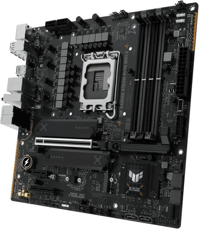 Alt view image 4 of 9 - TUF GAMING B760M-PLUS WIFI II Intel B760 LGA 1700 mATX motherboard with PCIe 5.0, three 4.0 M.2 slots, DDR5, WiFi 6E With Q-Antenna, Realtek 2.5Gb Ethernet, DisplayPort, HDMI™, SATA 6 Gbps, USB 20Gbps Type-C, front USB 10Gbps Type-C