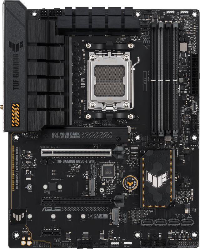 Alt view image 2 of 9 - ASUS TUF GAMING B650-E WIFI AMD B650 AM5 ATX motherboard, DDR5, 8+2 teamed power stages, PCIe 5.0, a PCIe 5.0 M.2 slot, Realtek 2.5 Gb Ethernet, Wi-Fi 6E, HDMI, DisplayPort, front USB 20Gbps Type-C