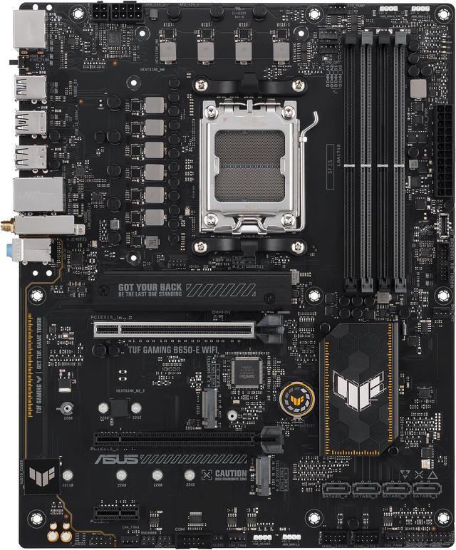 Alt view image 5 of 9 - ASUS TUF GAMING B650-E WIFI AMD B650 AM5 ATX motherboard, DDR5, 8+2 teamed power stages, PCIe 5.0, a PCIe 5.0 M.2 slot, Realtek 2.5 Gb Ethernet, Wi-Fi 6E, HDMI, DisplayPort, front USB 20Gbps Type-C