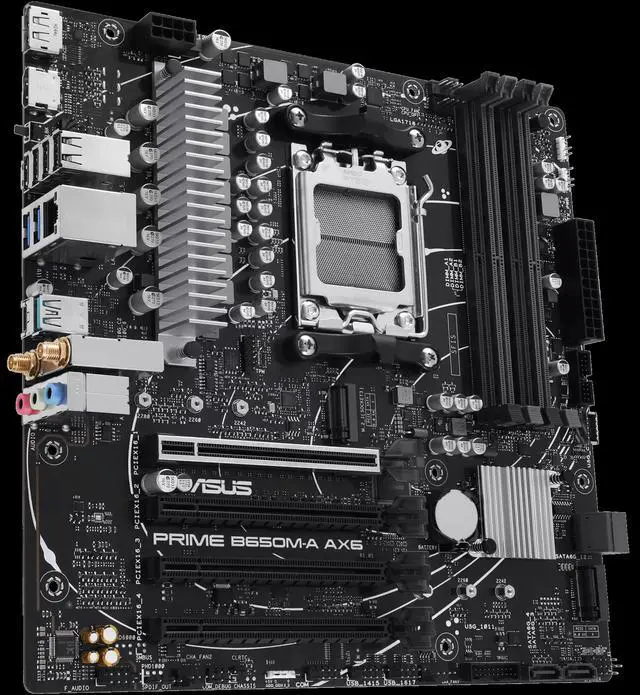 Alt view image 3 of 6 - ASUS Prime B650M-A AX6 AMD B650 (Ryzen AM5) mATX Motherboard (DDR5, PCIe 5.0 M.2, Triple M.2, WiFi 6, USB 10Gbps Type-C, DP/HDMI, BIOS FlashBack, Aura Sync)