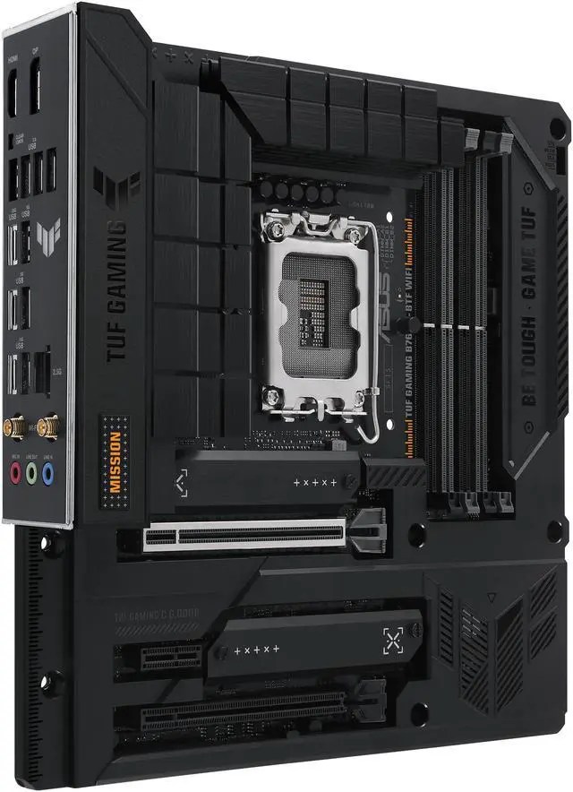 Alt view image 3 of 11 - ASUS TUF GAMING B760M-BTF WIFI Intel® B760 (LGA 1700) mATX motherboard with DDR5, PCIe 5.0, three PCIe 4.0 M.2 slots, 12+1 DrMOS, Intel® Wi-Fi 6, Realtek 2.5Gb Ethernet, DisplayPort, HDMI
