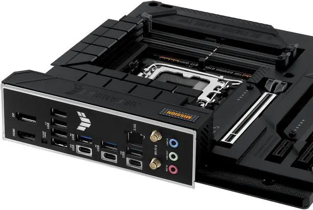 Alt view image 7 of 11 - ASUS TUF GAMING B760M-BTF WIFI Intel® B760 (LGA 1700) mATX motherboard with DDR5, PCIe 5.0, three PCIe 4.0 M.2 slots, 12+1 DrMOS, Intel® Wi-Fi 6, Realtek 2.5Gb Ethernet, DisplayPort, HDMI