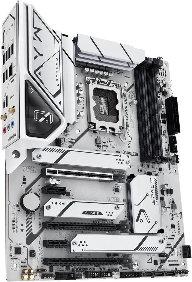 Alt view image 8 of 10 - ASUS Z790-AYW WIFI W Intel Z790 (LGA 1700) ATX motherboard with PCIe 4.0, 3x M.2 slots, 12+1 DrMOS, DDR5, WIFI 6, 2.5Gb LAN, USB 10Gbps Type-C, Thunderbolt (USB4), Aura Sync, Armoury Crate
