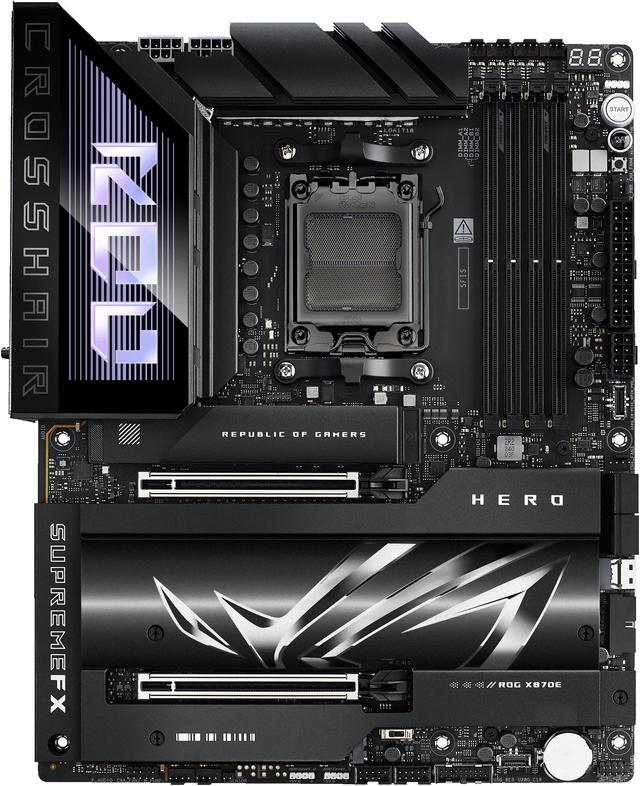 Alt view image 3 of 13 - ASUS ROG CROSSHAIR X870E HERO AMD X870E AM5 ATX motherboard, Advanced AI PC ready, 18+2+2 power stages, DDR5, PCIe 5.0, 5x M.2, Wi-Fi 7, USB4, AI Overclocking, Core Flex, PCIe Slot Q-Release Slim