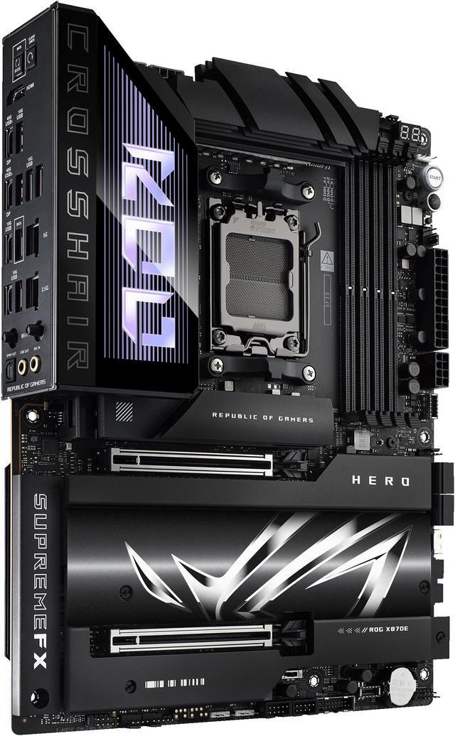 Alt view image 4 of 13 - ASUS ROG CROSSHAIR X870E HERO AMD X870E AM5 ATX motherboard, Advanced AI PC ready, 18+2+2 power stages, DDR5, PCIe 5.0, 5x M.2, Wi-Fi 7, USB4, AI Overclocking, Core Flex, PCIe Slot Q-Release Slim