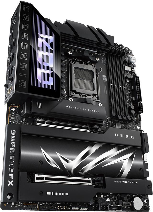 Alt view image 8 of 13 - ASUS ROG CROSSHAIR X870E HERO AMD X870E AM5 ATX motherboard, Advanced AI PC ready, 18+2+2 power stages, DDR5, PCIe 5.0, 5x M.2, Wi-Fi 7, USB4, AI Overclocking, Core Flex, PCIe Slot Q-Release Slim