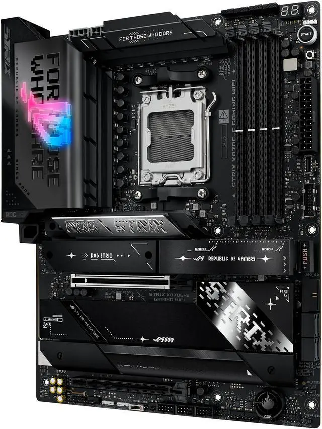 Alt view image 5 of 15 - ASUS ROG STRIX X870E-E GAMING WIFI AMD AM5 X870 ATX motherboard 18+2+2 power stages, Dynamic OC Switcher, Core Flex, DDR5 AEMP, WiFi 7, 5x M.2, PCIe 5.0, Q-Release Slim, USB4, AI OCing & Networking
